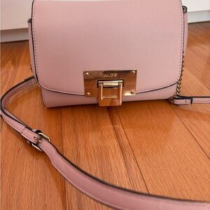 Aldo Blush Crossbody Bag with Gold Accents